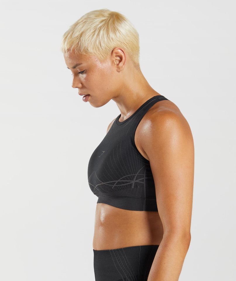 Women's Gymshark Apex Seamless Sports Bra Black | CA D16NA3